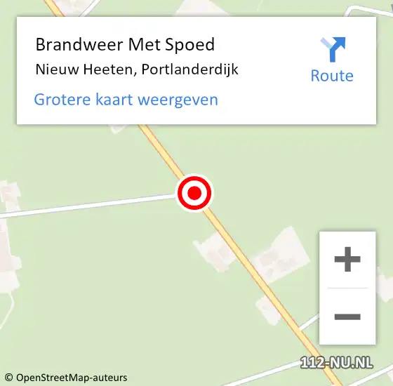 Locatie op kaart van de 112 melding: Brandweer Met Spoed Naar Nieuw Heeten, Portlanderdijk op 7 september 2018 09:27