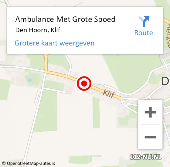 Locatie op kaart van de 112 melding: Ambulance Met Grote Spoed Naar Den Hoorn, Klif op 7 september 2018 10:24