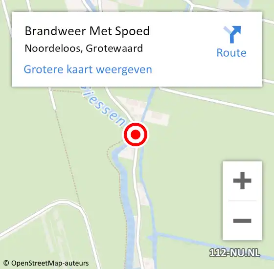 Locatie op kaart van de 112 melding: Brandweer Met Spoed Naar Noordeloos, Grotewaard op 7 september 2018 10:58