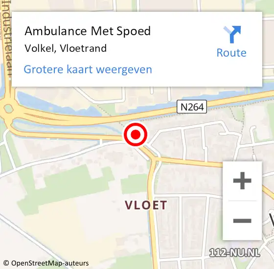 Locatie op kaart van de 112 melding: Ambulance Met Spoed Naar Volkel, Vloetrand op 7 september 2018 11:24