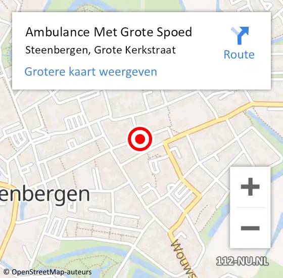 Locatie op kaart van de 112 melding: Ambulance Met Grote Spoed Naar Steenbergen, Grote Kerkstraat op 7 september 2018 11:35