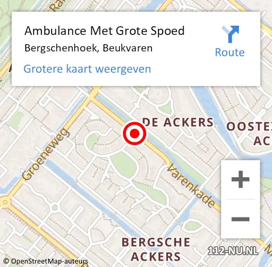 Locatie op kaart van de 112 melding: Ambulance Met Grote Spoed Naar Bergschenhoek, Beukvaren op 7 september 2018 11:39