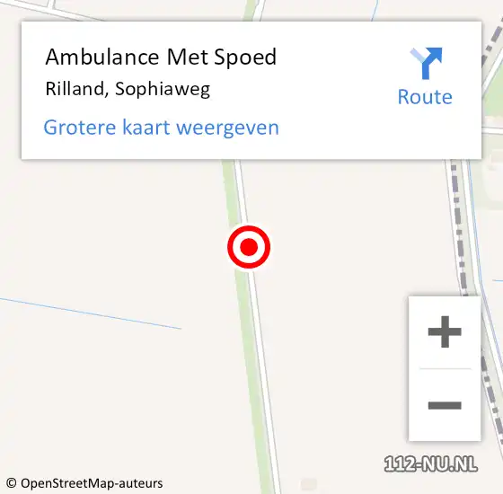 Locatie op kaart van de 112 melding: Ambulance Met Spoed Naar Rilland, Sophiaweg op 7 september 2018 12:00