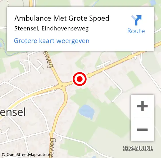 Locatie op kaart van de 112 melding: Ambulance Met Grote Spoed Naar Steensel, Eindhovenseweg op 7 september 2018 12:07