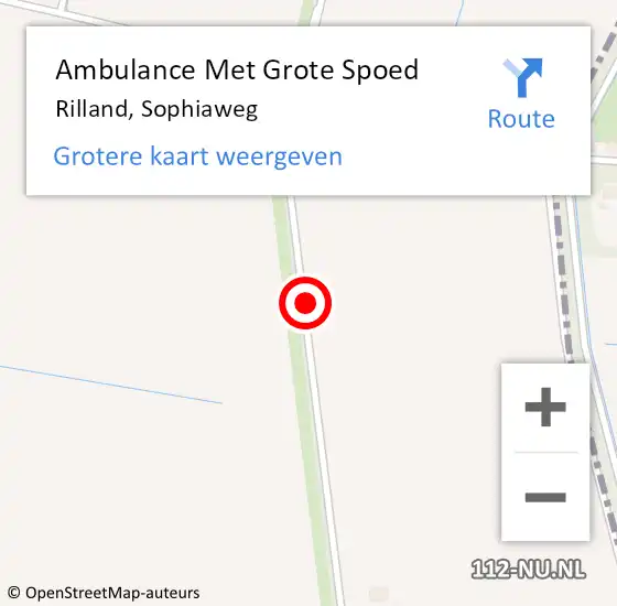 Locatie op kaart van de 112 melding: Ambulance Met Grote Spoed Naar Rilland, Sophiaweg op 7 september 2018 12:15