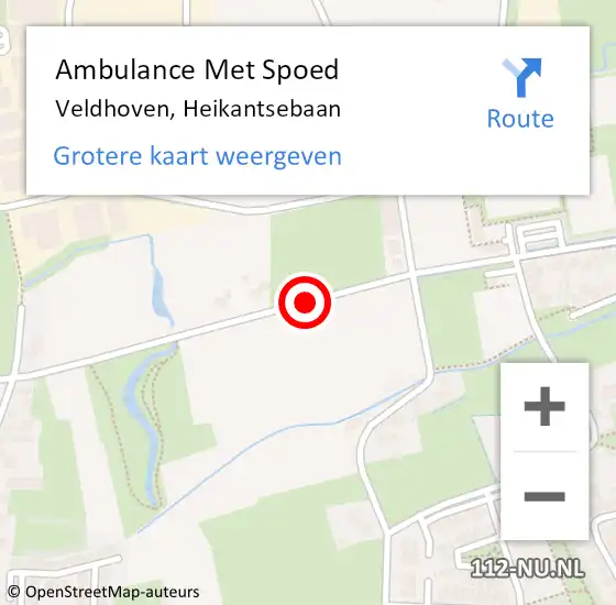 Locatie op kaart van de 112 melding: Ambulance Met Spoed Naar Veldhoven, Heikantsebaan op 7 september 2018 12:18