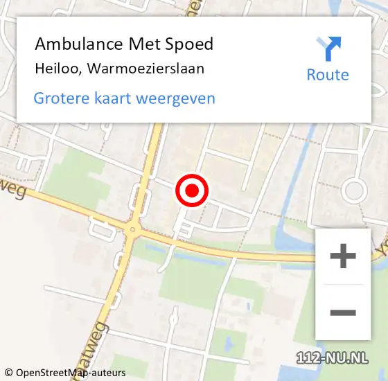 Locatie op kaart van de 112 melding: Ambulance Met Spoed Naar Heiloo, Warmoezierslaan op 7 september 2018 12:40