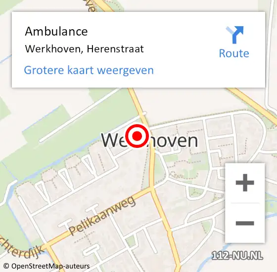 Locatie op kaart van de 112 melding: Ambulance Werkhoven, Herenstraat op 7 september 2018 12:53