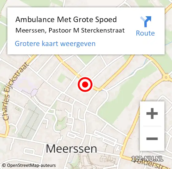 Locatie op kaart van de 112 melding: Ambulance Met Grote Spoed Naar Meerssen, Pastoor M Sterckenstraat op 8 maart 2014 11:59