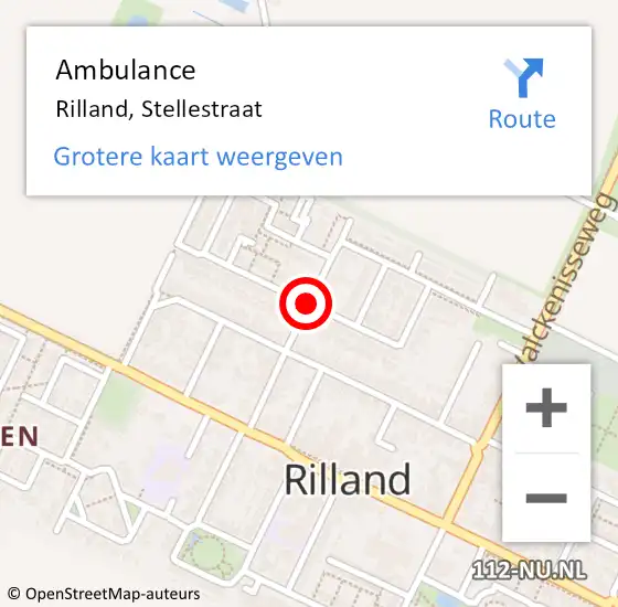 Locatie op kaart van de 112 melding: Ambulance Rilland, Stellestraat op 7 september 2018 14:35