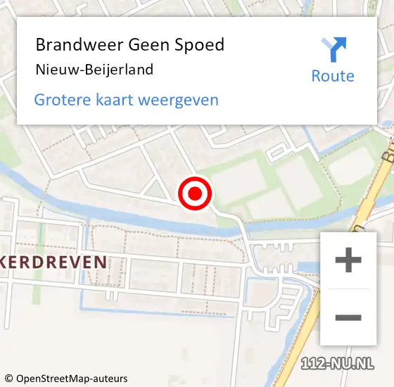 Locatie op kaart van de 112 melding: Brandweer Geen Spoed Naar Nieuw-Beijerland op 7 september 2018 15:12