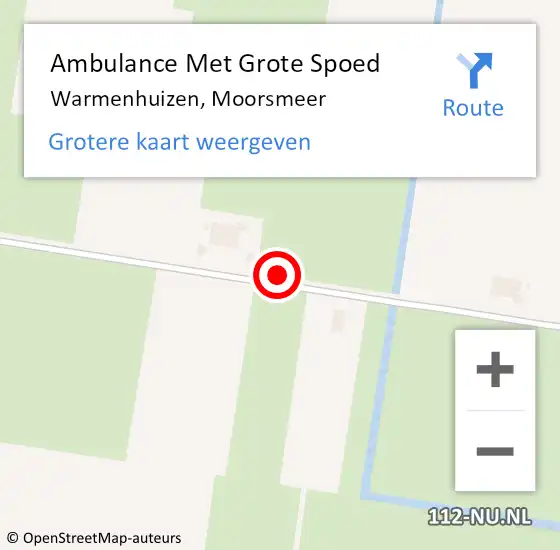 Locatie op kaart van de 112 melding: Ambulance Met Grote Spoed Naar Warmenhuizen, Moorsmeer op 7 september 2018 17:50