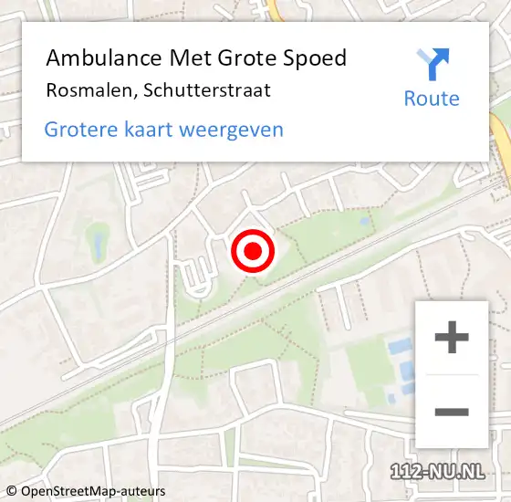 Locatie op kaart van de 112 melding: Ambulance Met Grote Spoed Naar Rosmalen, Schutterstraat op 7 september 2018 19:56