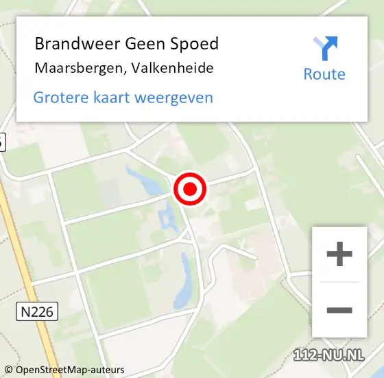 Locatie op kaart van de 112 melding: Brandweer Geen Spoed Naar Maarsbergen, Valkenheide op 7 september 2018 20:23