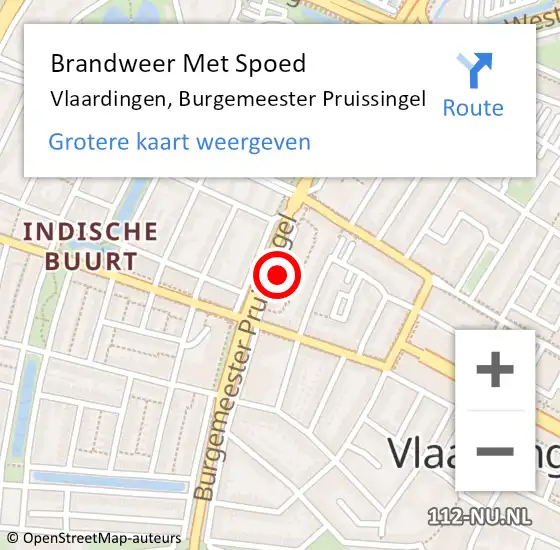 Locatie op kaart van de 112 melding: Brandweer Met Spoed Naar Vlaardingen, Burgemeester Pruissingel op 7 september 2018 22:06