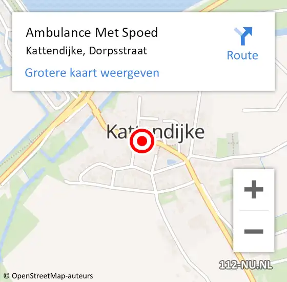 Locatie op kaart van de 112 melding: Ambulance Met Spoed Naar Kattendijke, Dorpsstraat op 7 september 2018 23:16