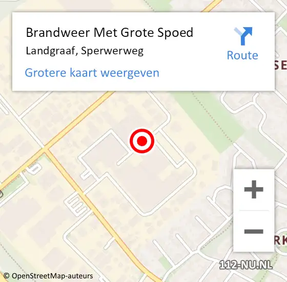 Locatie op kaart van de 112 melding: Brandweer Met Grote Spoed Naar Landgraaf, Sperwerweg op 8 september 2018 00:44