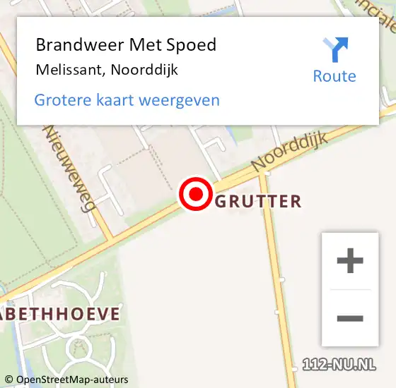 Locatie op kaart van de 112 melding: Brandweer Met Spoed Naar Melissant, Noorddijk op 8 september 2018 04:27