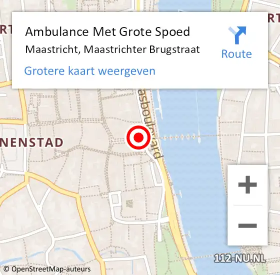 Locatie op kaart van de 112 melding: Ambulance Met Grote Spoed Naar Maastricht, Maastrichter Brugstraat op 8 maart 2014 13:11