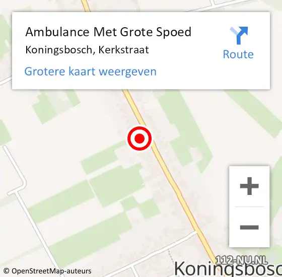 Locatie op kaart van de 112 melding: Ambulance Met Grote Spoed Naar Koningsbosch, Kerkstraat op 8 maart 2014 13:13