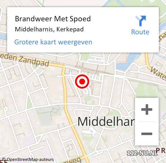 Locatie op kaart van de 112 melding: Brandweer Met Spoed Naar Middelharnis, Kerkepad op 8 september 2018 11:25