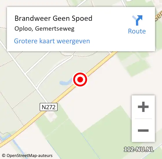 Locatie op kaart van de 112 melding: Brandweer Geen Spoed Naar Oploo, Gemertseweg op 8 september 2018 12:04