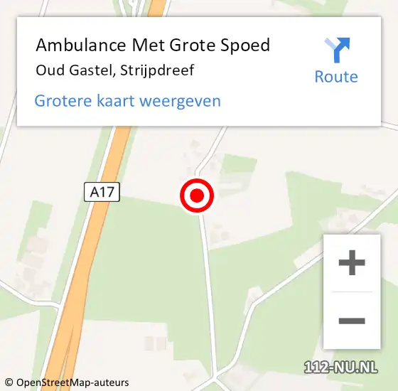 Locatie op kaart van de 112 melding: Ambulance Met Grote Spoed Naar Oud Gastel, Strijpdreef op 8 september 2018 12:39