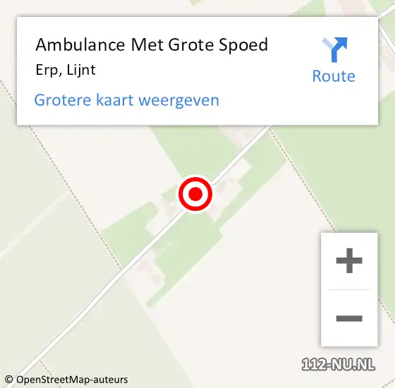 Locatie op kaart van de 112 melding: Ambulance Met Grote Spoed Naar Erp, Lijnt op 8 september 2018 12:46