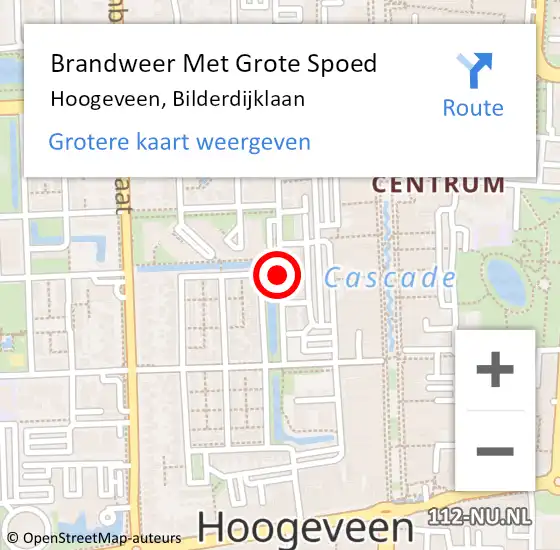 Locatie op kaart van de 112 melding: Brandweer Met Grote Spoed Naar Hoogeveen, Bilderdijklaan op 8 september 2018 13:32