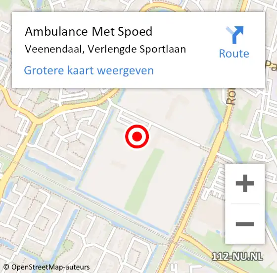 Locatie op kaart van de 112 melding: Ambulance Met Spoed Naar Veenendaal, Verlengde Sportlaan op 8 september 2018 14:09