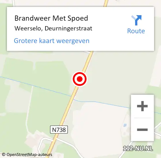 Locatie op kaart van de 112 melding: Brandweer Met Spoed Naar Weerselo, Deurningerstraat op 8 september 2018 14:26