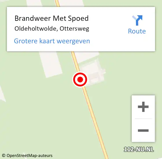 Locatie op kaart van de 112 melding: Brandweer Met Spoed Naar Oldeholtwolde, Ottersweg op 8 september 2018 16:34