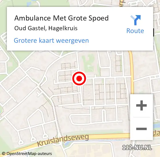 Locatie op kaart van de 112 melding: Ambulance Met Grote Spoed Naar Oud Gastel, Hagelkruis op 8 september 2018 18:30