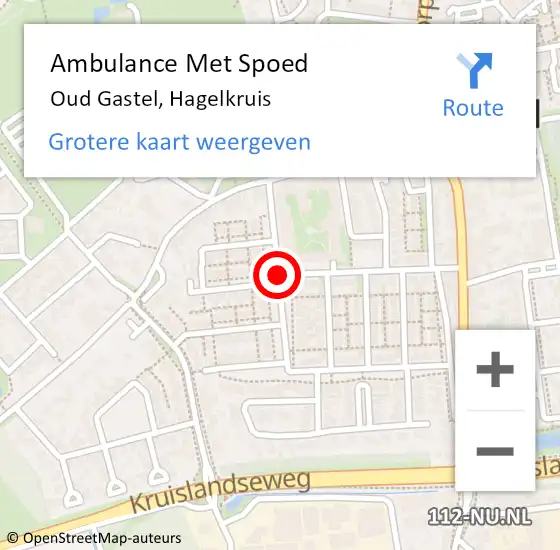 Locatie op kaart van de 112 melding: Ambulance Met Spoed Naar Oud Gastel, Hagelkruis op 8 september 2018 19:01