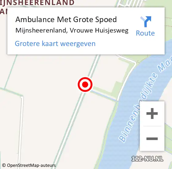 Locatie op kaart van de 112 melding: Ambulance Met Grote Spoed Naar Mijnsheerenland, Vrouwe Huisjesweg op 8 september 2018 19:56