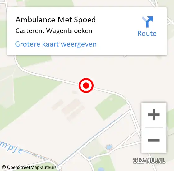 Locatie op kaart van de 112 melding: Ambulance Met Spoed Naar Casteren, Wagenbroeken op 8 september 2018 20:15