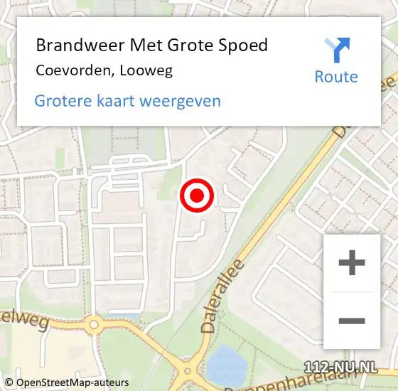 Locatie op kaart van de 112 melding: Brandweer Met Grote Spoed Naar Coevorden, Looweg op 8 maart 2014 14:11