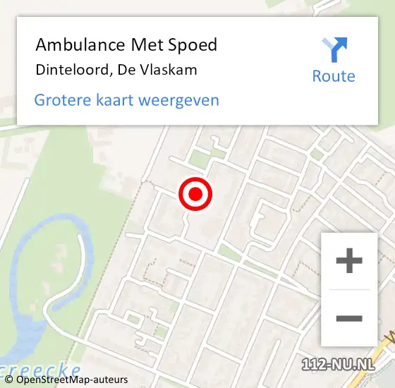Locatie op kaart van de 112 melding: Ambulance Met Spoed Naar Dinteloord, De Vlaskam op 8 september 2018 22:18