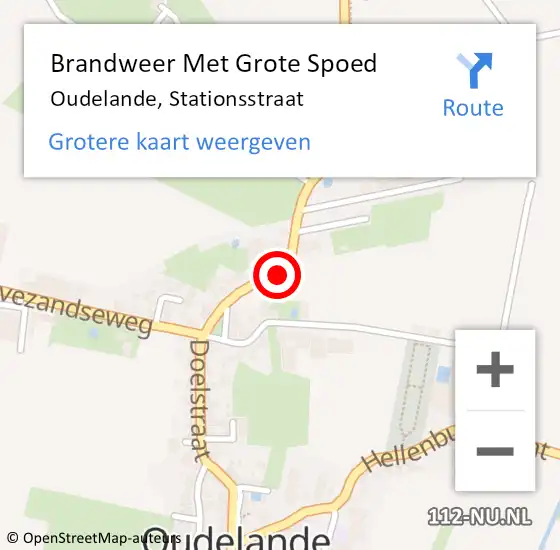 Locatie op kaart van de 112 melding: Brandweer Met Grote Spoed Naar Oudelande, Stationsstraat op 8 september 2018 22:44