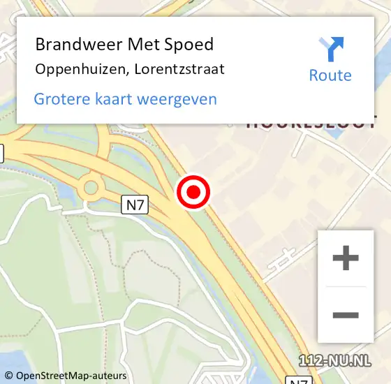 Locatie op kaart van de 112 melding: Brandweer Met Spoed Naar Oppenhuizen, Lorentzstraat op 8 maart 2014 14:21