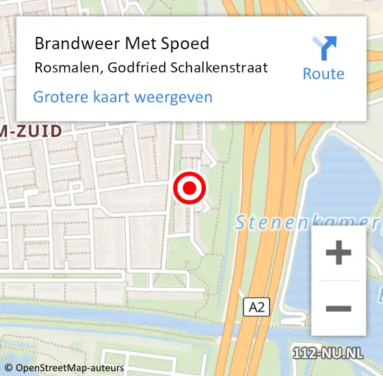 Locatie op kaart van de 112 melding: Brandweer Met Spoed Naar Rosmalen, Godfried Schalkenstraat op 9 september 2018 00:59