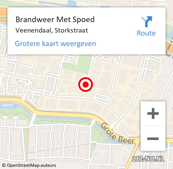 Locatie op kaart van de 112 melding: Brandweer Met Spoed Naar Veenendaal, Storkstraat op 9 september 2018 01:52