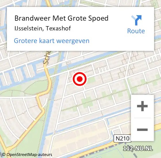 Locatie op kaart van de 112 melding: Brandweer Met Grote Spoed Naar IJsselstein, Texashof op 9 september 2018 03:25