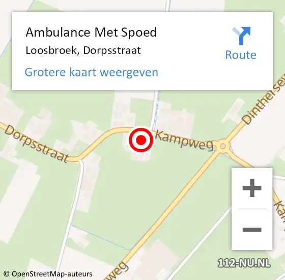 Locatie op kaart van de 112 melding: Ambulance Met Spoed Naar Loosbroek, Dorpsstraat op 8 maart 2014 14:35