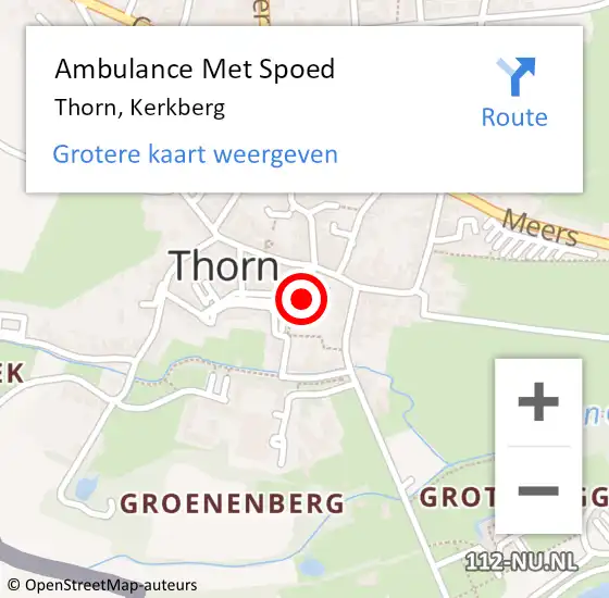 Locatie op kaart van de 112 melding: Ambulance Met Spoed Naar Thorn, Kerkberg op 9 september 2018 10:34