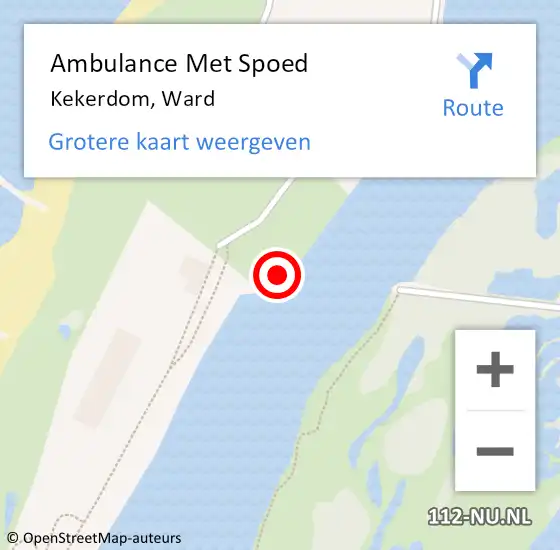 Locatie op kaart van de 112 melding: Ambulance Met Spoed Naar Kekerdom, Ward op 9 september 2018 10:34