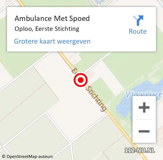 Locatie op kaart van de 112 melding: Ambulance Met Spoed Naar Oploo, Eerste Stichting op 9 september 2018 10:46