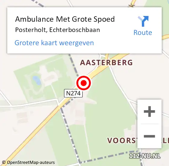 Locatie op kaart van de 112 melding: Ambulance Met Grote Spoed Naar Posterholt, Echterboschbaan op 9 september 2018 12:30