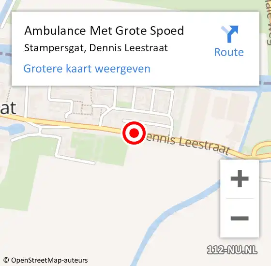 Locatie op kaart van de 112 melding: Ambulance Met Grote Spoed Naar Stampersgat, Dennis Leestraat op 9 september 2018 12:40