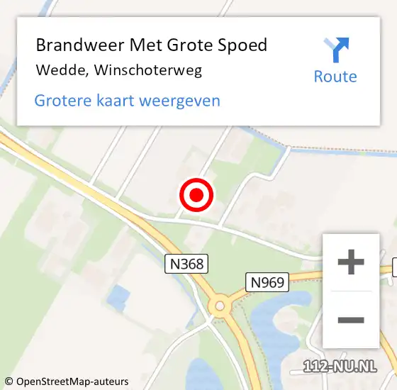 Locatie op kaart van de 112 melding: Brandweer Met Grote Spoed Naar Wedde, Winschoterweg op 9 september 2018 17:44